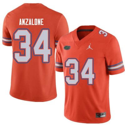 Men's Florida Gators #34 Alex Anzalone NCAA Jordan Brand Orange Authentic Stitched College Football Jersey EQY8762AQ